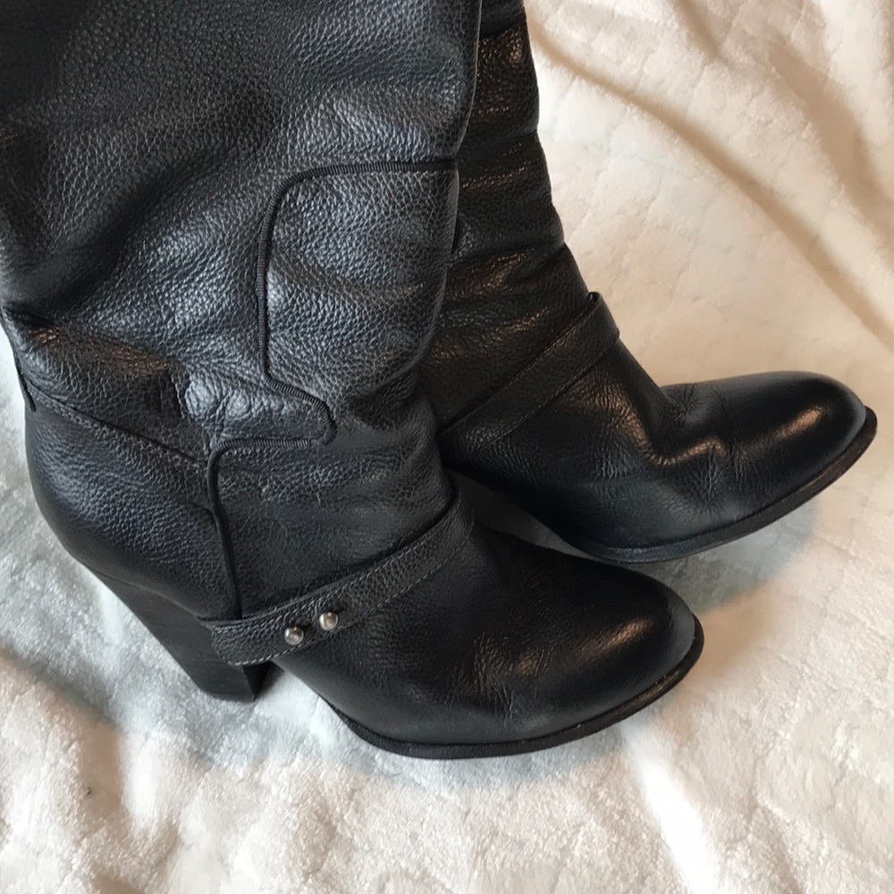 Sam Edelman tall black leather boots-size 8-4”heel - Picture 7 of 9